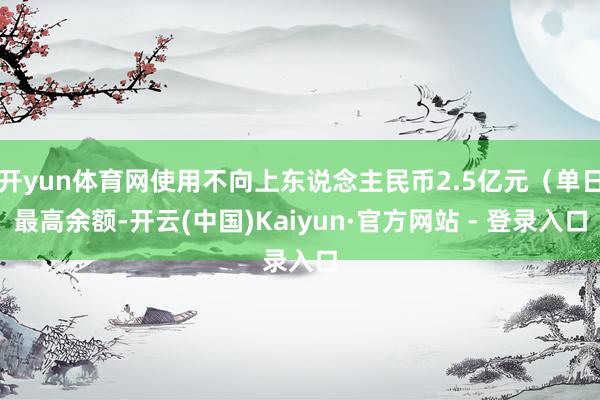 开yun体育网使用不向上东说念主民币2.5亿元（单日最高余额-开云(中国)Kaiyun·官方网站 - 登录入口