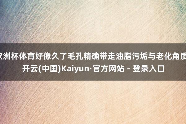 欧洲杯体育好像久了毛孔精确带走油脂污垢与老化角质-开云(中国)Kaiyun·官方网站 - 登录入口